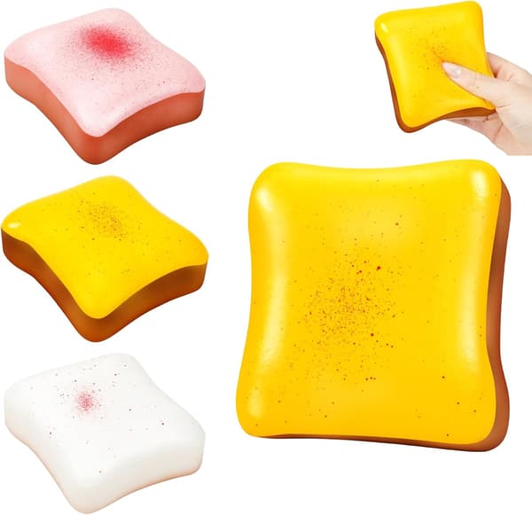 Långsamt stigande Squishy, 3-pack bröd Squishies Leksak Mjuk Fidget Leksak