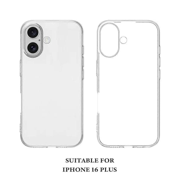 iPhone 16 PLUS Skal Transparens Transparent Silikon Skala 0.3 mm