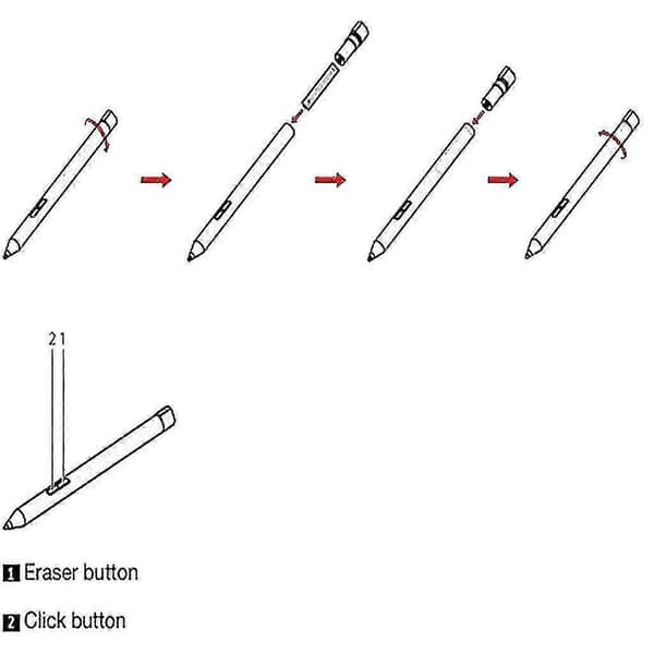 För Lenovo- Ideapad Flex 5 14 (intel Amd) Digital Stylus med konfigurerbar knapp