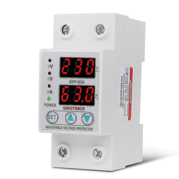 63a 230v Över- och underspänningsskydd Strömbegränsningsvoltmeter--