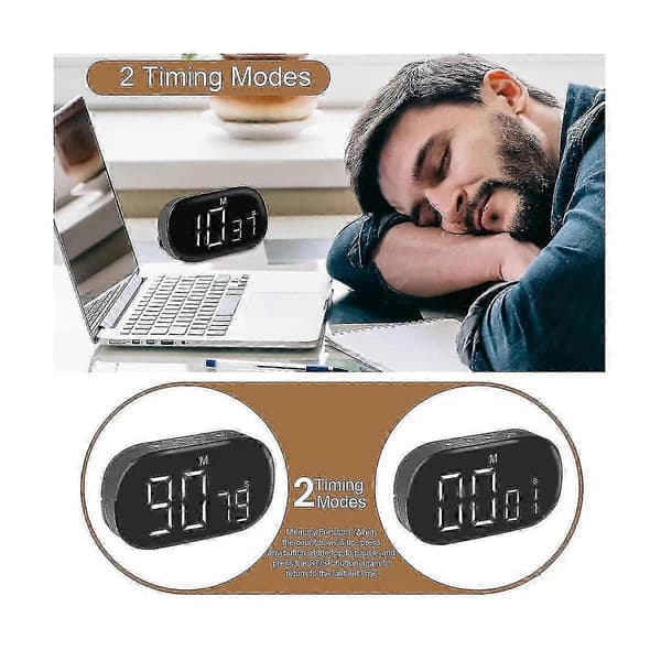 Digital Kökstimer, Digital Timer Äggtimer, Digital Kökstimer, Stoppur, Väckarklocka, för Svart