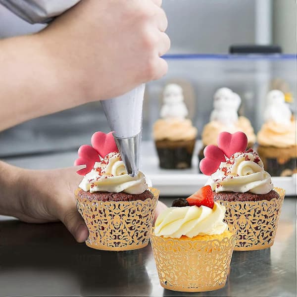 50-pack Muffinsformar Papper, Spets Muffinsformar, Muffinsdekorationer