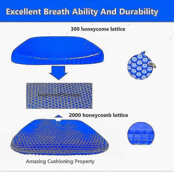 Gel Sittdyna Ortopedisk, Andningsbar Sittdyna Honeycomb Bionic Stol