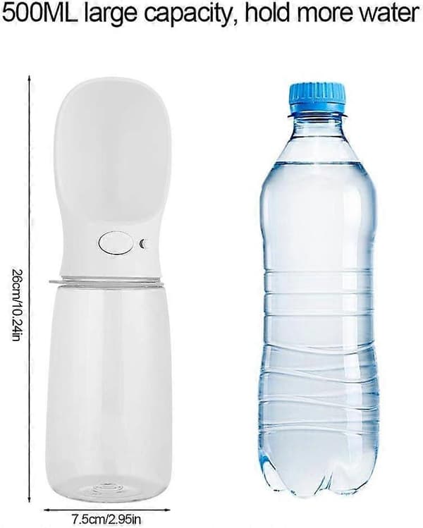 Vattenflaska för husdjur - 550ml Vit