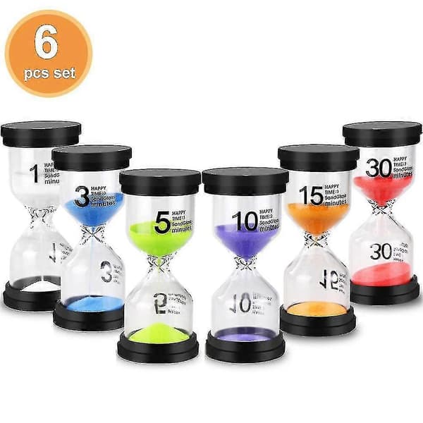 1/3/5/10/15/30 min Sandklocka Timglas Timer 6 st/set