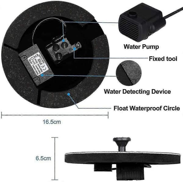 Solcellsdriven fontän, 1,4w solcellsdriven dammpump med 4 effekter | Maximal 70 cm höjd solcellsdriven vattenpump | Solcellsdriven flytande fontänpump