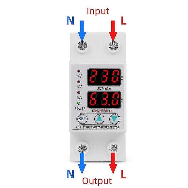 63a 230v Över- och underspänningsskydd Strömbegränsningsvoltmeter--