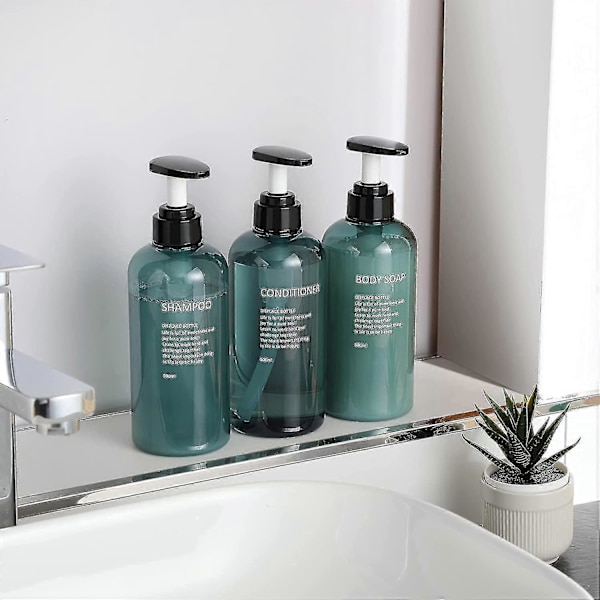 Pumpflaskor Schampo och Balsam Dispenserflaskor - 3 st 500 ml Tomma Plastflaskor