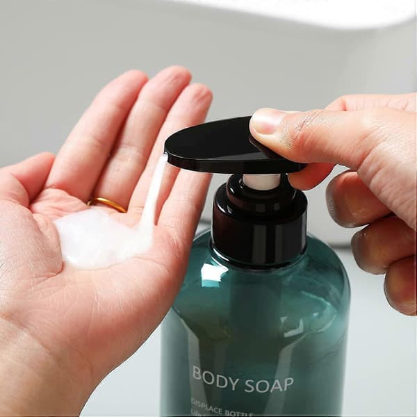 Schampo och Balsam Dispenser Flaskor - 3st 500ml Tomma Återfyllningsbara Pumpflaskor för Lotion, Blå