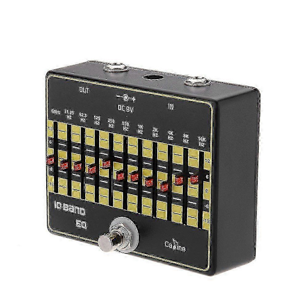 -24 10-Band EQ Equalizer True Bypass Gitarr Effektpedal med Aluminiumlegering