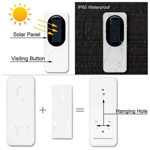 Solpanel larmsystem djup 300 meter, 52 extra belysnings-LED - RAPANDA