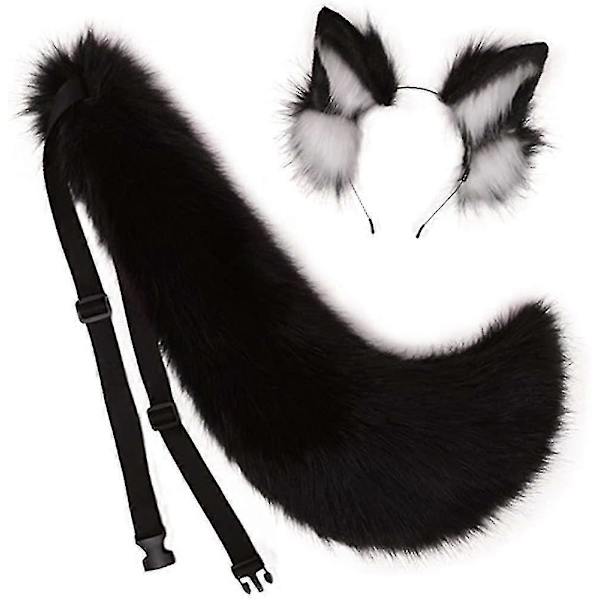 Stor Djursvans Räv Katt Hund Varg Svans Och Öron Hårband Cosplay Kostym ...