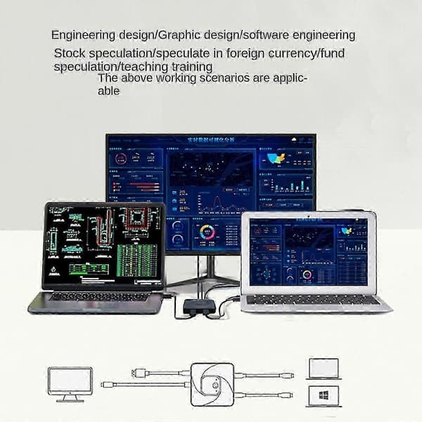 USB-C Dubbelriktad Switch Data Video Switcher Svart