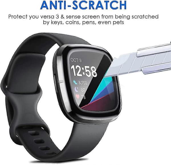 (4-pack) 3D-skärmskydd Kompatibla med Fitbit Sense/Versa 3, Full täckning