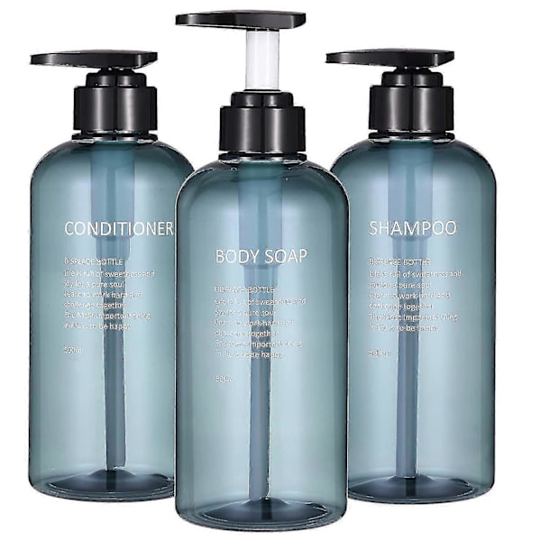 Pumpflaskor Schampo och Balsam Dispenserflaskor - 3 st 500 ml Tomma Plastflaskor