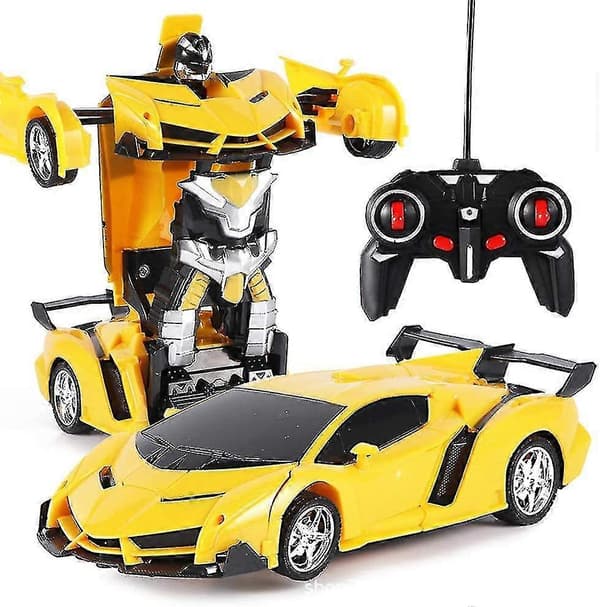Fjärrstyrd Bil, 2-i-1 Transformer Robotbil, One Touch Transformer Fjärrkontroll Transformers Bil & Robot Transformable, Billeksak Pedagogisk