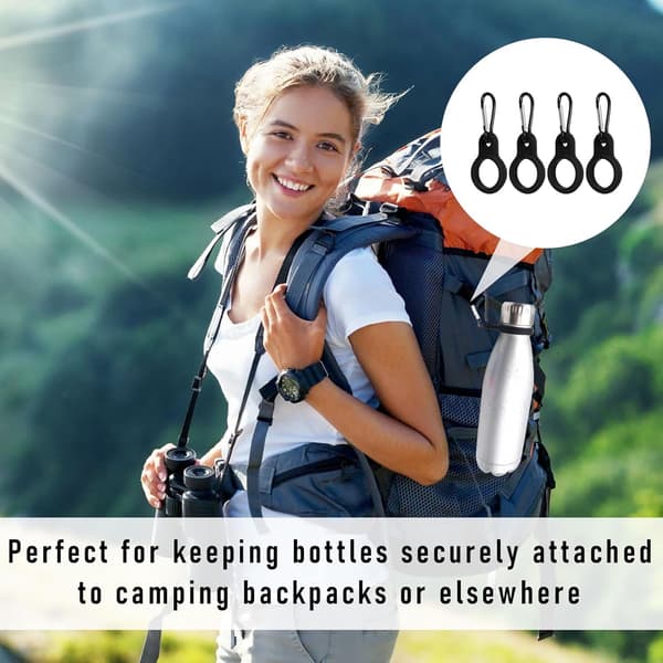 4-pack karbinhakar - Kraftig flaskhållare, säker remkrok, justerbart spänne för backpacking, camping, vandring och utomhusutrustning