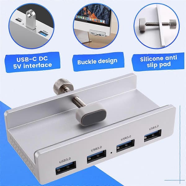 HUB USB3.0 Splitter Adapter Universal Extern Multi-Clip Dock för / OS Tillbehör