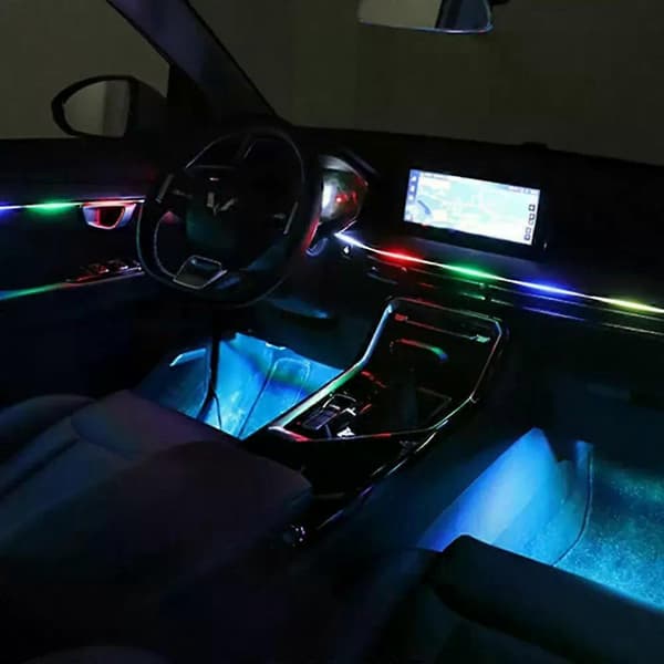 6-i-1 Bil RGBW LED Symfoni Interiörbelysning Ambient Lighting + App-kontroll