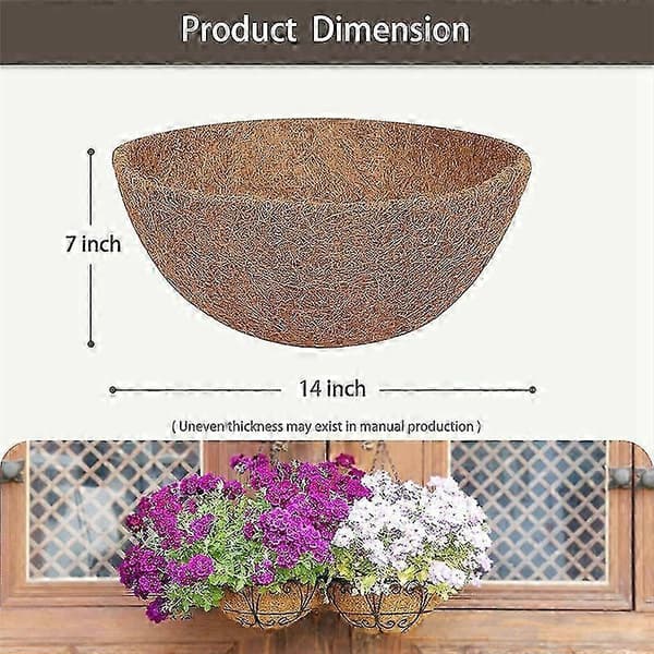 Stycken Kokos Hängande Korgfoder 25 cm, Robust Runda Foder för Planteringskärl Perfekt Ersättning, 1 som visas