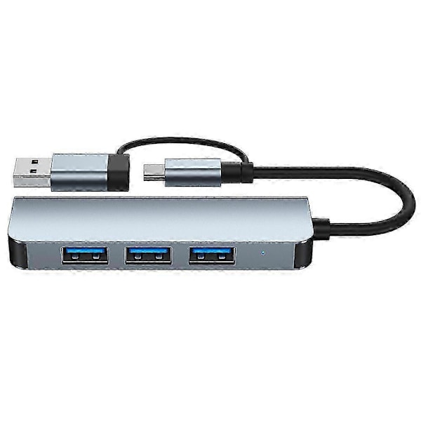 4-Port USB C Hubb, USB 3.0 Dockningsstation för MacBook, Surface, PC