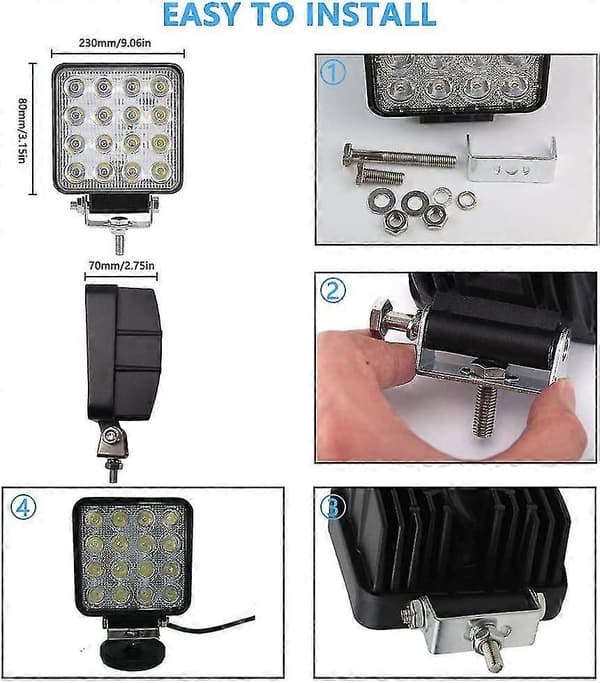 LED Arbetsbelysning, 2 st 48w Flood LED Ljusramp För Bil Traktor Offroad