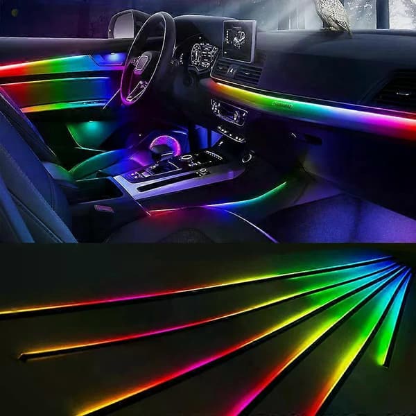 6-i-1 Bil RGBW LED Symfoni Interiörbelysning Ambient Lighting + App-kontroll