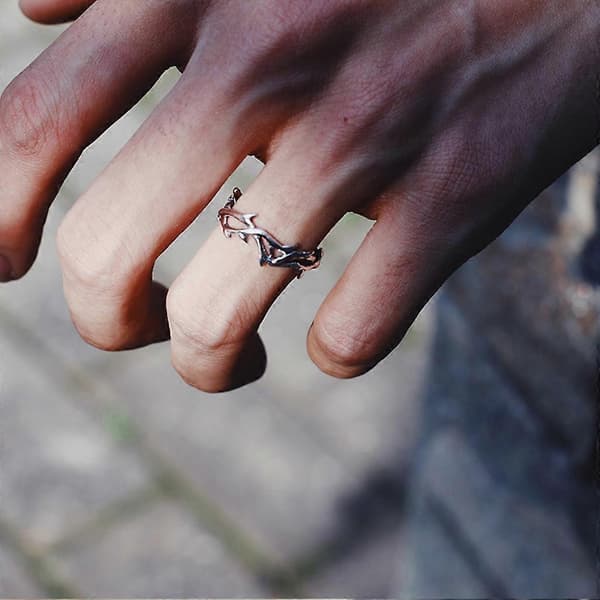 Justerbara ringar Silver Törn Gren Ringar Öppna Ringar för Förlovningsförslag