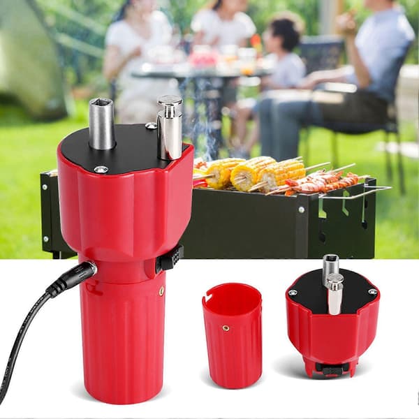 Solid konstruktion Grillgrill Rotatormotor BBQ Stekfäste Tillbehör med USB-kabel