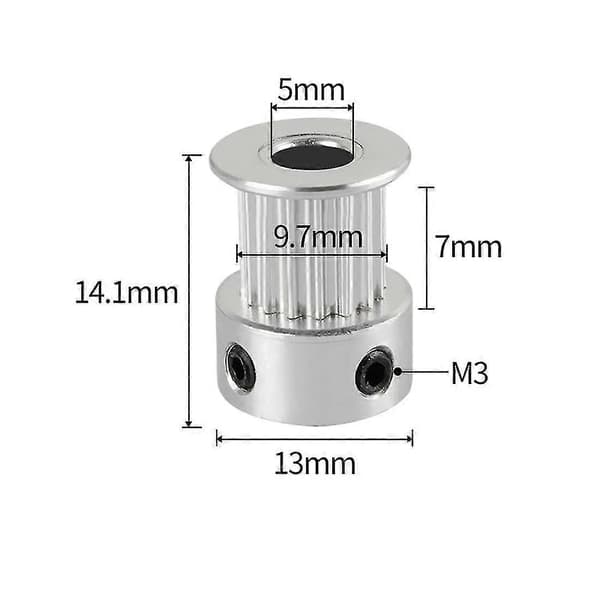 10-pack GT2 Timing Pulley med 16 tänder, 3D-skrivartänder, 5 mm hål, 6 mm bredd