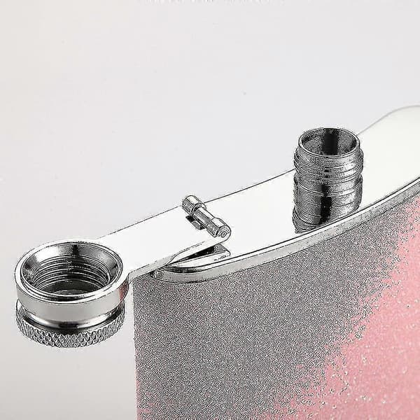 Oz Plunta För Sprit. Glitter 18/8 Rostfritt Stål Läcksäker Med Blå Glitter Plunta