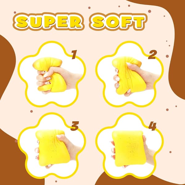 Långsamt stigande Squishy, 3-pack bröd Squishies Leksak Mjuk Fidget Leksak
