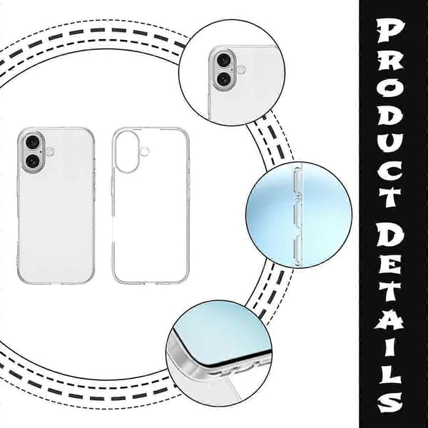 iPhone 16 PLUS Skal Transparens Transparent Silikon Skala 0.3 mm