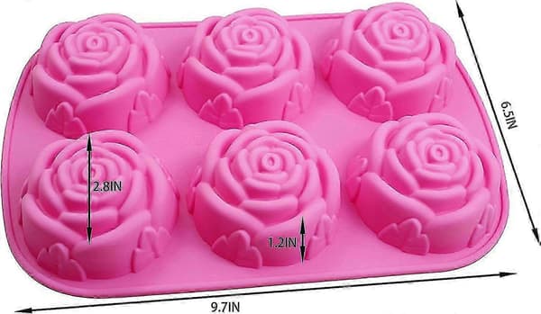 4-pack Silikon Tvålform för Tårta Gelé Pudding Choklad 6 Hålrum