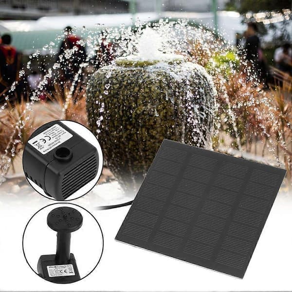 Solpanel Dränkbar Vattenpumpsats för Fontän Trädgård Stenparti Damm Pool