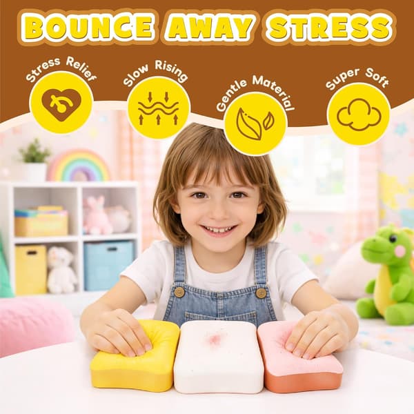 Långsamt stigande Squishy, 3-pack bröd Squishies Leksak Mjuk Fidget Leksak
