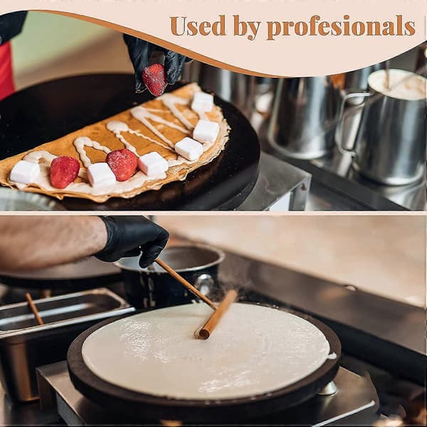 Crepespridare Spatel Och Slev Kit, för Nonstick Disc Pan Crepe