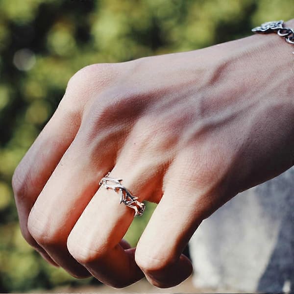 Justerbara ringar Silver Törn Gren Ringar Öppna Ringar för Förlovningsförslag