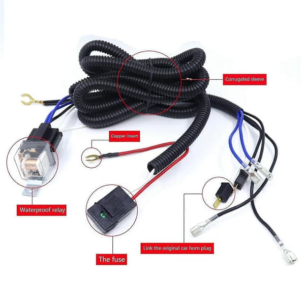12V Bilhorn Kabeldragning Bil Snigel Universal Bilhögtalarkabel