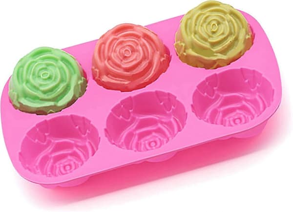 4-pack Silikon Tvålform för Tårta Gelé Pudding Choklad 6 Hålrum