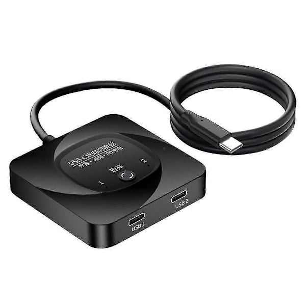 USB-C Dubbelriktad Switch Data Video Switcher Svart