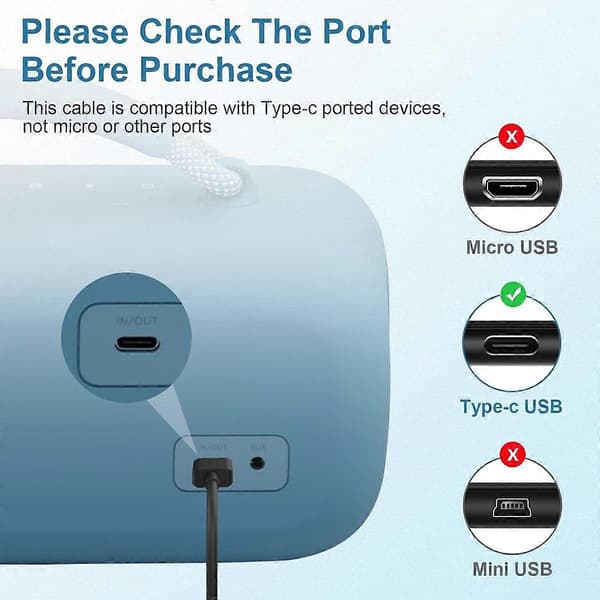 USB C till USB C laddningskabel, 2M extra lång 1 styck