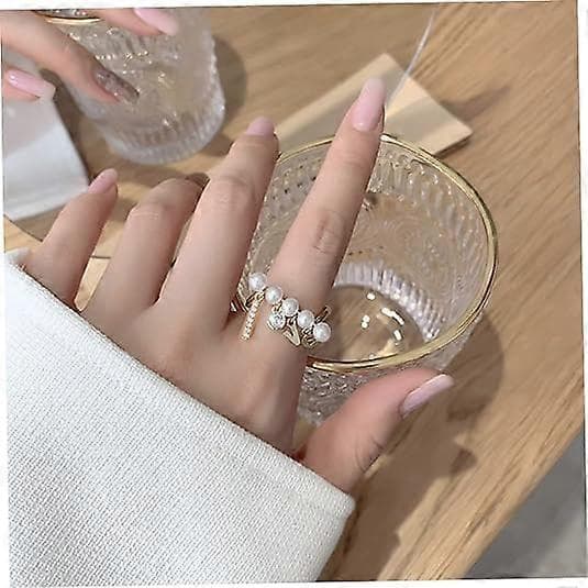 1 st pekfingerring Statementringar för kvinnor Strassfingerring Guldpläterade Statementringar Löfte Tunna ringar Mode Öppna Parringar