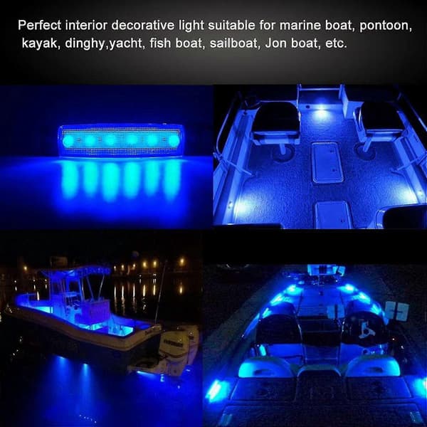 6 st LED Båt Innerbelysning Marin Båtbelysning Marin Courtesy Light Strip Däck Akterspegel Cockpit N