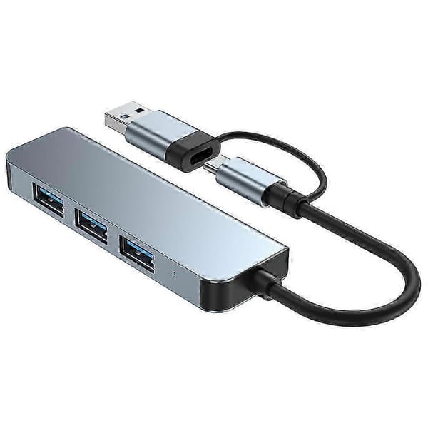 4-Port USB C Hubb, USB 3.0 Dockningsstation för MacBook, Surface, PC