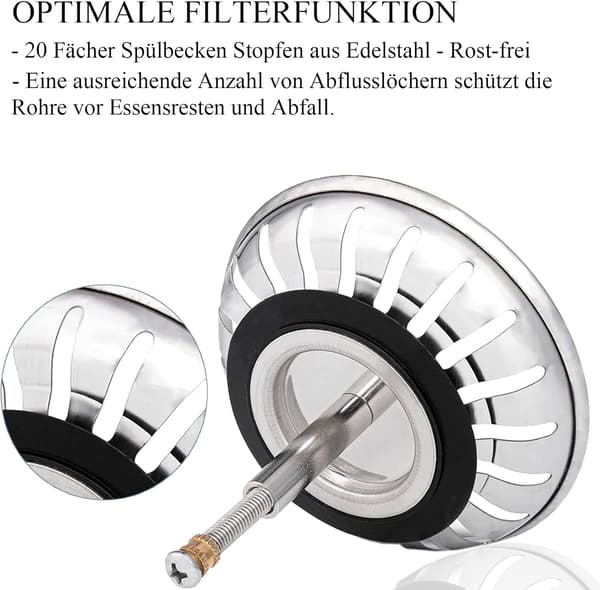 Silkorg - diskho - 82 mm - rostfritt stål - diskho sil - diskho sil med propp - den excentriska tappen sträcker sig 36 - 54 mm djupt in