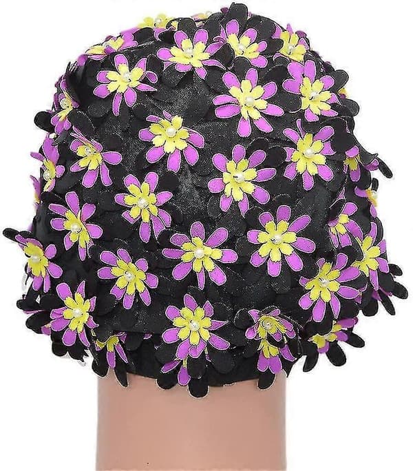 Badmössa med blommiga blad i retrostil för kvinnor