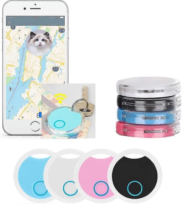 Pack Smart Bluetooth Tracker och Nyckelhittare Med App, Appkontroll Kompatibel, 4 Färger