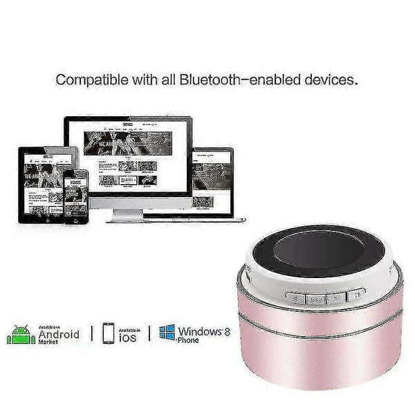 Trådlös Bluetooth-högtalare Mini Led Multifunktion Stereo Bluetooth Roséguld