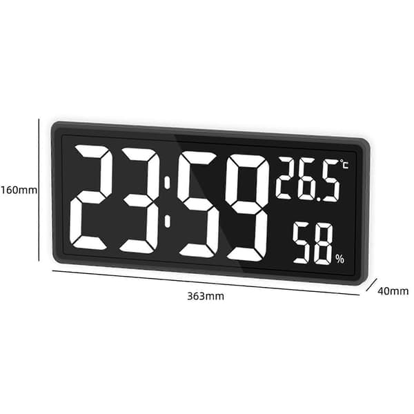 LED Digital Väggklocka, Stor Sifferdisplay, Inomhus Kontor Vit
